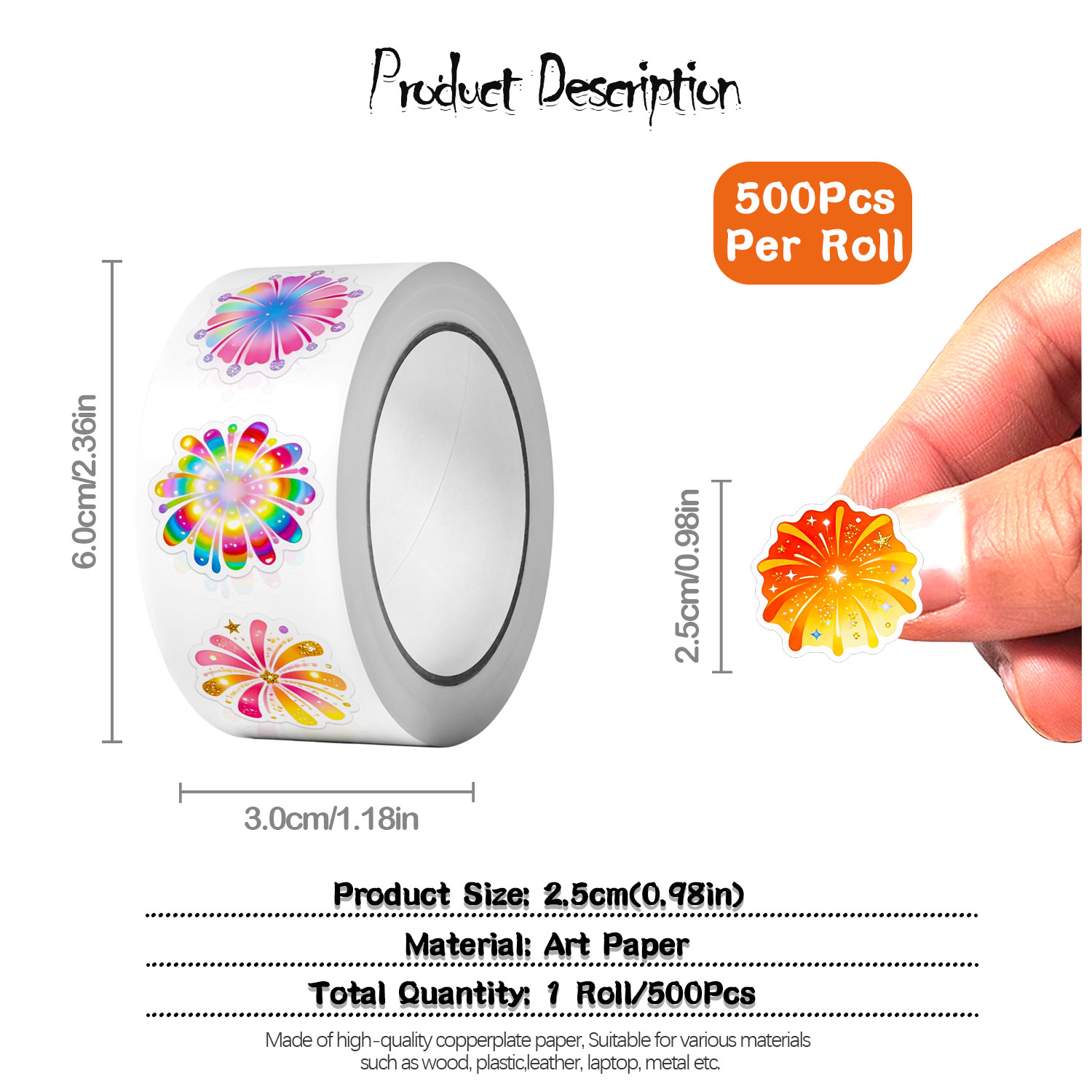 Rollo de pegatinas de fuegos a - Tech Accessories To Gift reseña y precio